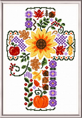 cross stitch pattern Cross - Autumn