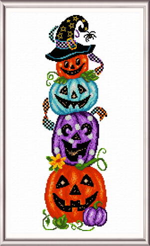 cross stitch pattern Jack O Lantern Stack