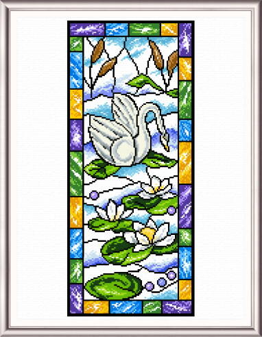 cross stitch pattern Stained Glass Summer Swan