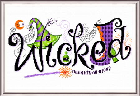 cross stitch pattern Wicked Naughty or Nice