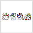 cross stitch pattern 4 Snowman Ornaments