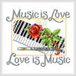 cross stitch pattern Music is Love