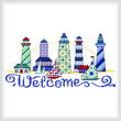 cross stitch pattern Quilted Lighthouses