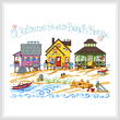 cross stitch pattern 3 Beach Houses