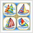 cross stitch pattern 4 Sailboats