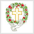 cross stitch pattern Dove with Wreath