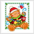cross stitch pattern Holiday Teddy