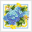 cross stitch pattern Hydrangea with Yellow Ribbon
