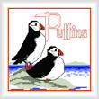 cross stitch pattern Puffins