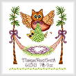 cross stitch pattern Baby Owl Birth Record
