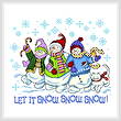 cross stitch pattern Holly Jolly Snowmen