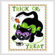 cross stitch pattern Kitty Trick or Treat