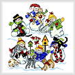 cross stitch pattern Kittens and Mittens
