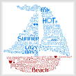 cross stitch pattern Let's Love Summer