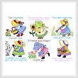 cross stitch pattern Six Sunbonnets