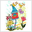 cross stitch pattern Spring Birdhouse