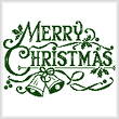 cross stitch pattern Green Merry Christmas