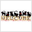 cross stitch pattern Kittens Welcome