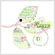 cross stitch pattern Let's Go Green