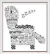 cross stitch pattern Let's Visit Grandpa