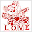 cross stitch pattern Let's Love Teddy