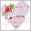 cross stitch pattern Let's Love Mom