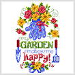 cross stitch pattern My Garden Makes Me Happy