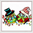 cross stitch pattern Holiday Owl Pair