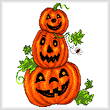 cross stitch pattern Pumpkin Trio