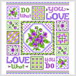 cross stitch pattern Violets in Spring