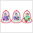 cross stitch pattern 3 Cutesy Snowman Ornaments