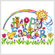 cross stitch pattern Happy Easter Greeting