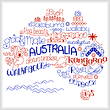 cross stitch pattern Let's Visit Australia