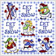 cross stitch pattern Tic Tac Snowmen