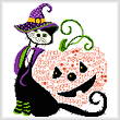 cross stitch pattern Halloween Kit Kat