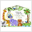 cross stitch pattern Jungle Babies Birth record