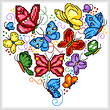 cross stitch pattern Rainbow Butterflies