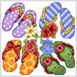 cross stitch pattern Flip Flops in Summer