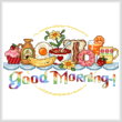cross stitch pattern Good Morning Breakfast
