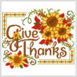 cross stitch pattern Give Thanks Sunflower Spray