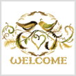 cross stitch pattern Love Birds Welcome
