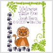 cross stitch pattern Lucky Lion Birth record