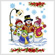 cross stitch pattern Snowman Carolers