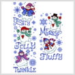 cross stitch pattern Fluffy Snowmen - tall