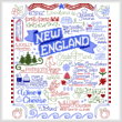 cross stitch pattern Let's Visit New England