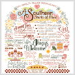 cross stitch pattern Let's Visit the South