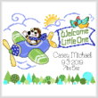 cross stitch pattern Little Pilot Birth Record