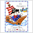 cross stitch pattern Mason the Pirate Birth Record