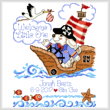 cross stitch pattern Pirate Welcome Birth Record