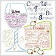 cross stitch pattern Let's Share Wine and Cheese